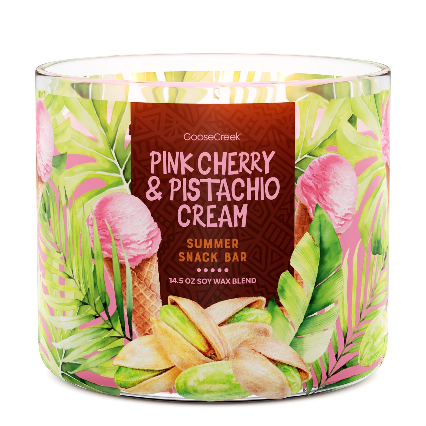Pink Cherry & Pistachio Cream 3-Wick Candle